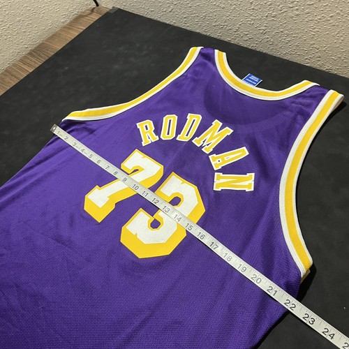 Dennis Rodman Los Angeles Lakers Purple Away Vintage Champion Jersey NBA Size 44 - Picture 11 of 11