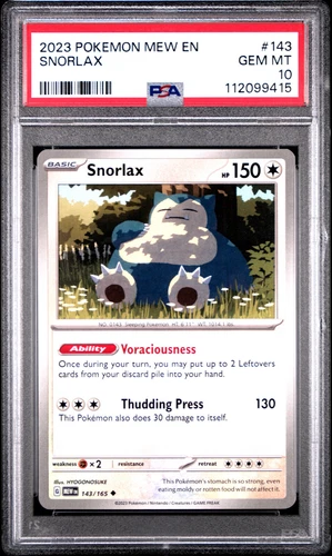 Snorlax - 143/165 - Scarlet & Violet 151 - PSA 10 - Pokemon TCG