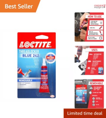Medium Strength Blue Threadlocker 242 - Fast Setting Glue for Metal Fasteners