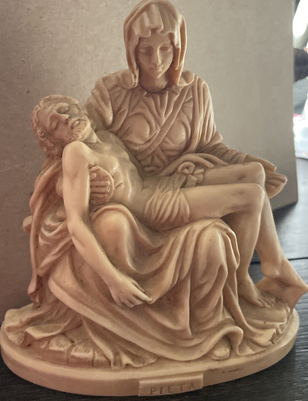 Vintage Pieta Resin Statue Michelangelo Mary and Jesus 4.75 Inch Religious Art