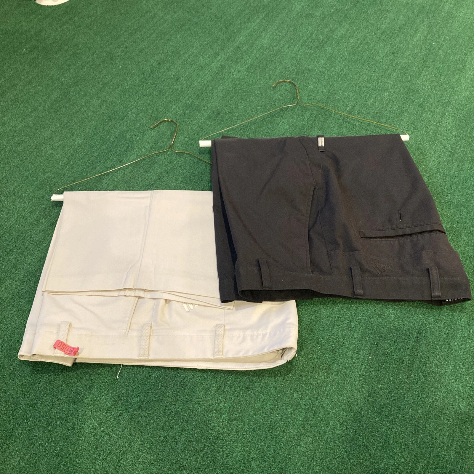 Adidas Men’s Golf Shorts 34 Lot of 2 Pairs of Khaki & Black