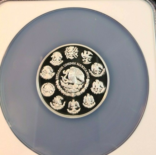1999 2000 MEXICO SILVER 10 PESOS MILLENNIUM BUILDINGS NGC PF 69 ULTRA CAMEO TOP - Picture 2 of 5