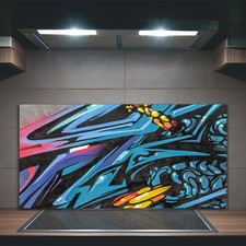 K&uuml;chenr&uuml;ckwand Spritzschutz auf Glas ESG 100x50 Stra&szlig;enkunst Graffiti Abstrakt