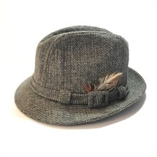 Vintage Stetson Fedora Hat Royal Mens Wool Tweed Derby Sz 7 1/8 Feather Classic