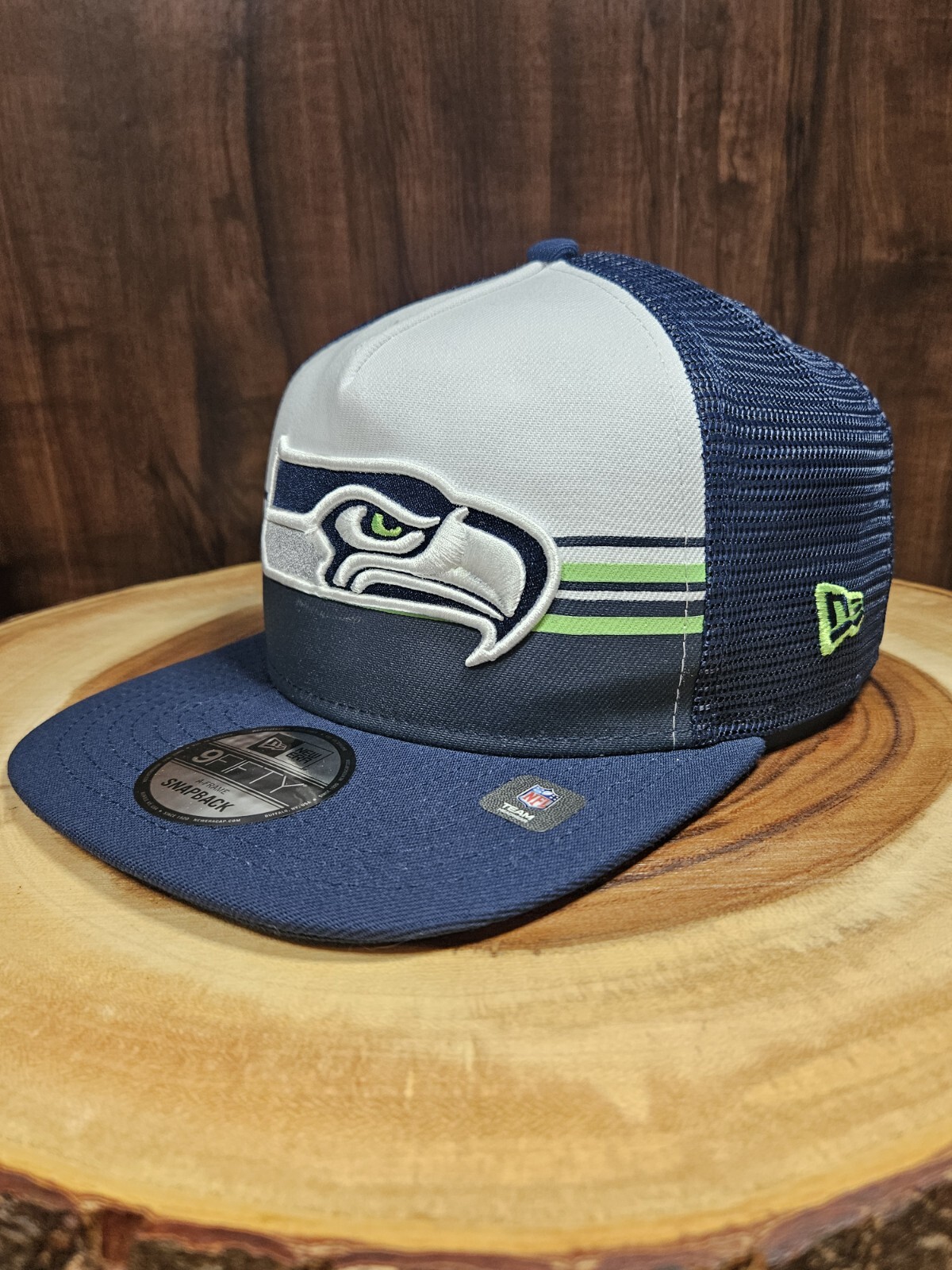 Seattle Seahwaks New Era 9Fifty Trucker Meshback Snapback Adjustable Hat Cap NFL