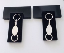 Set Of 2 X Valet Pull Apart Keychain-Keyring -Key Fob-Stainless Steel New In Box
