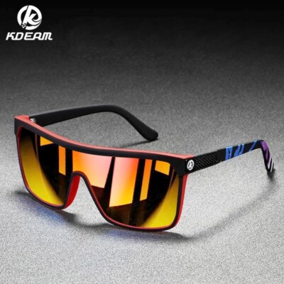 KDEAM Oversized Polarized Sunglasses Men Women Square Sport Glasses Outdoor