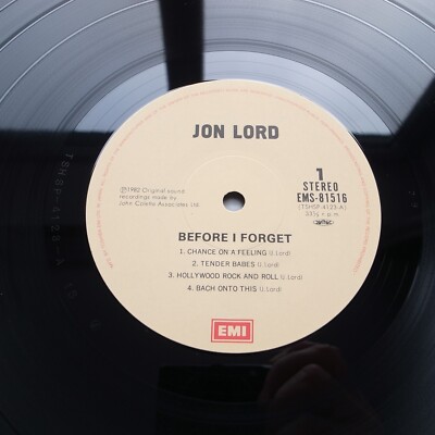 Jon Lord ‎– Before I Forget JAPAN 1982 vinyl LP NEAR MINT EMS