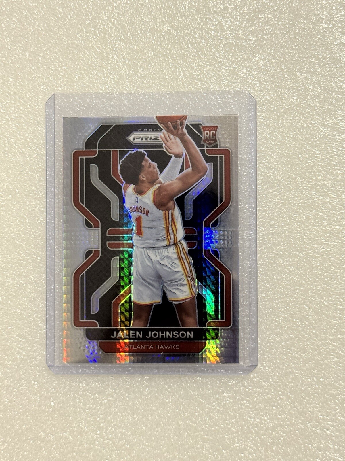 2021-22 Panini Prizm Jalen Johnson Hyper Silver Prizm Rookie RC #305