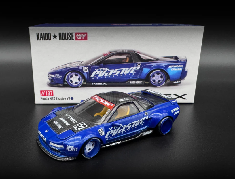 Kaido House x Mini GT 1:64 Honda NSX Evasive V2 Blue Diecast Model