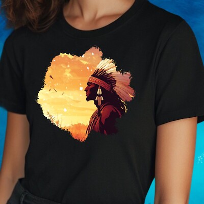 T-Shirt Frauen Eingeborener Krieger Motiv Baumwolle Größe S bis 3XL