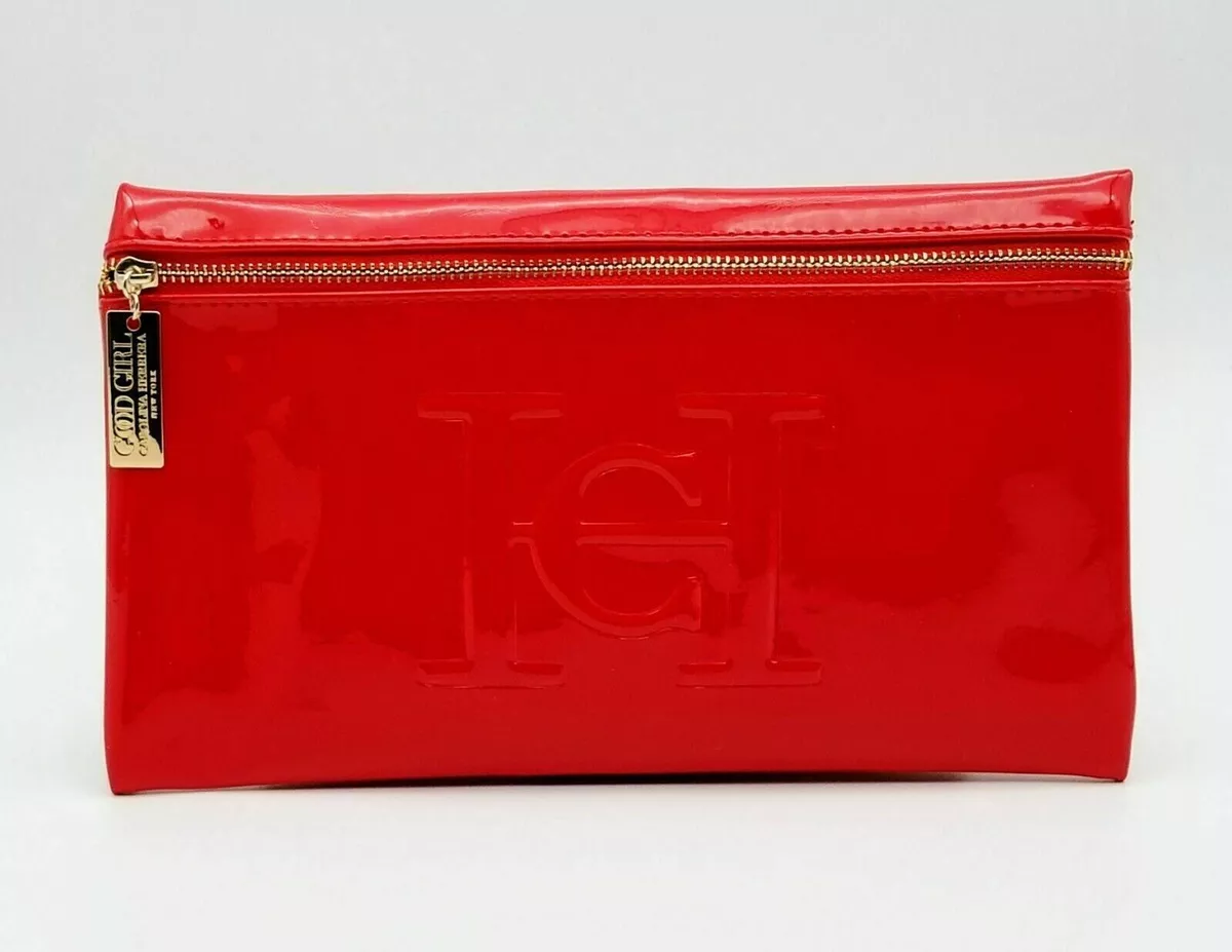 CAROLINA HERRERA Good Girl Red Glossy Patent Clutch Bag 6x11 NEW