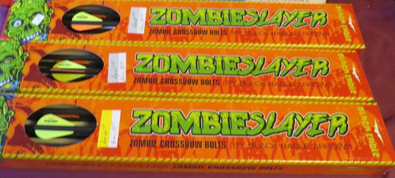 3 Boxes Zombie Slayer Crossbow Bolts 6Pak Premium Crossbow Arrows