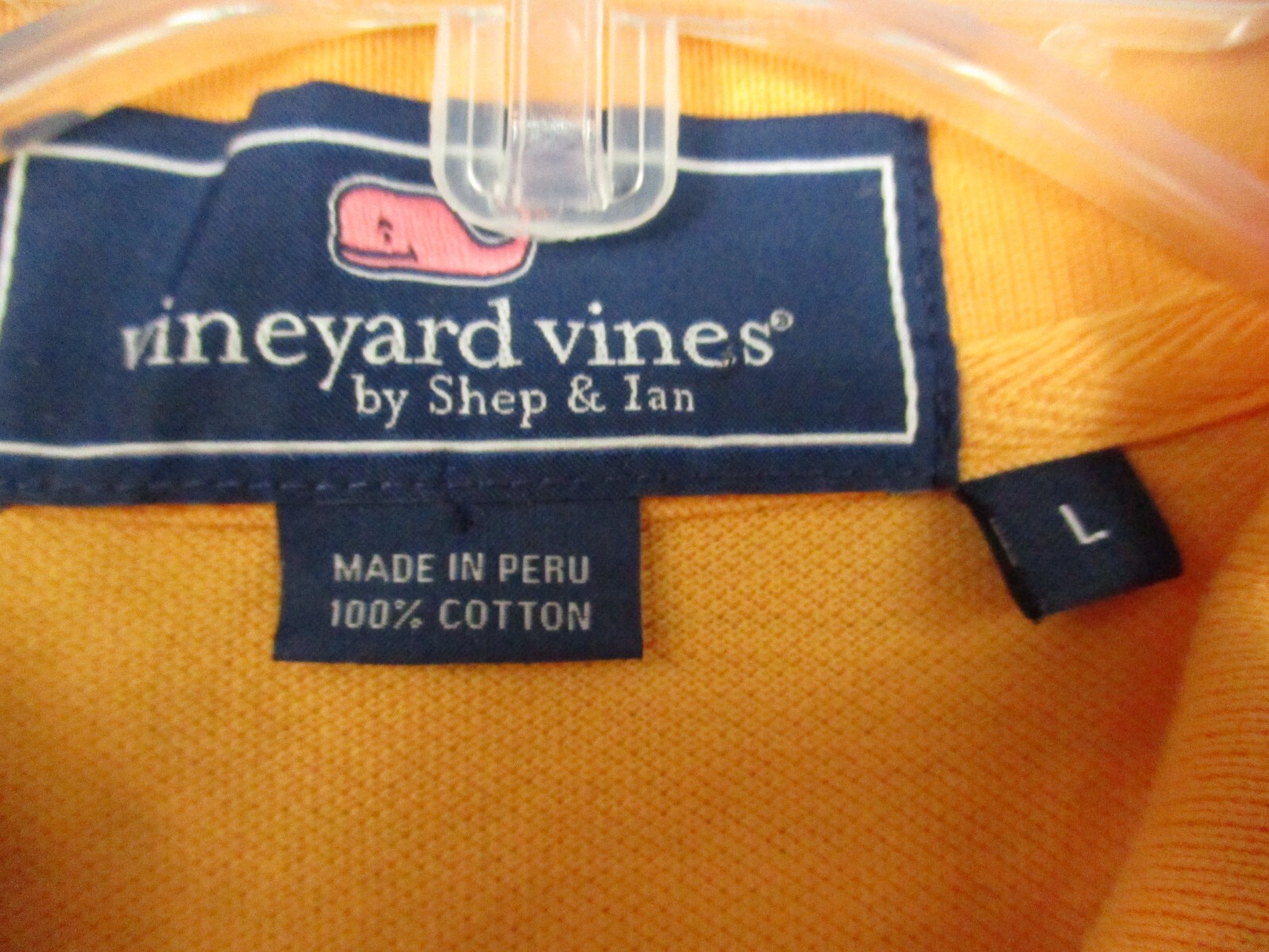 Vineyard Vines Polo Shirt Men Large Orange Short Sleeve Whale Golf Von