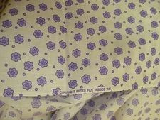 Vtg 2.8 yds PETER PAN Fabric Flower 100% cotton Purple Quilt 59"w x 103" BTP