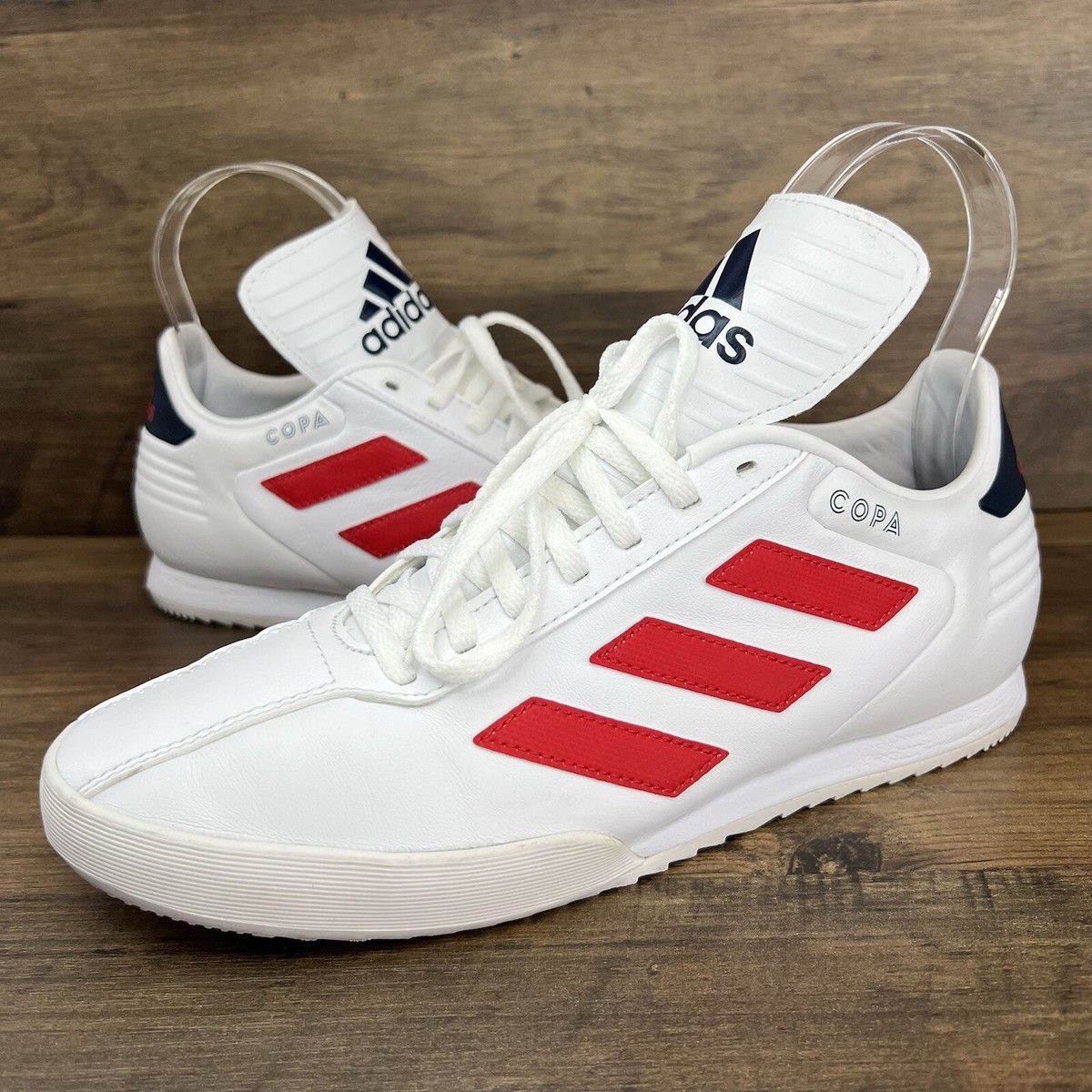 Adidas Copa Super Sneaker Men's 8 White Scarlet Red Leather Soccer