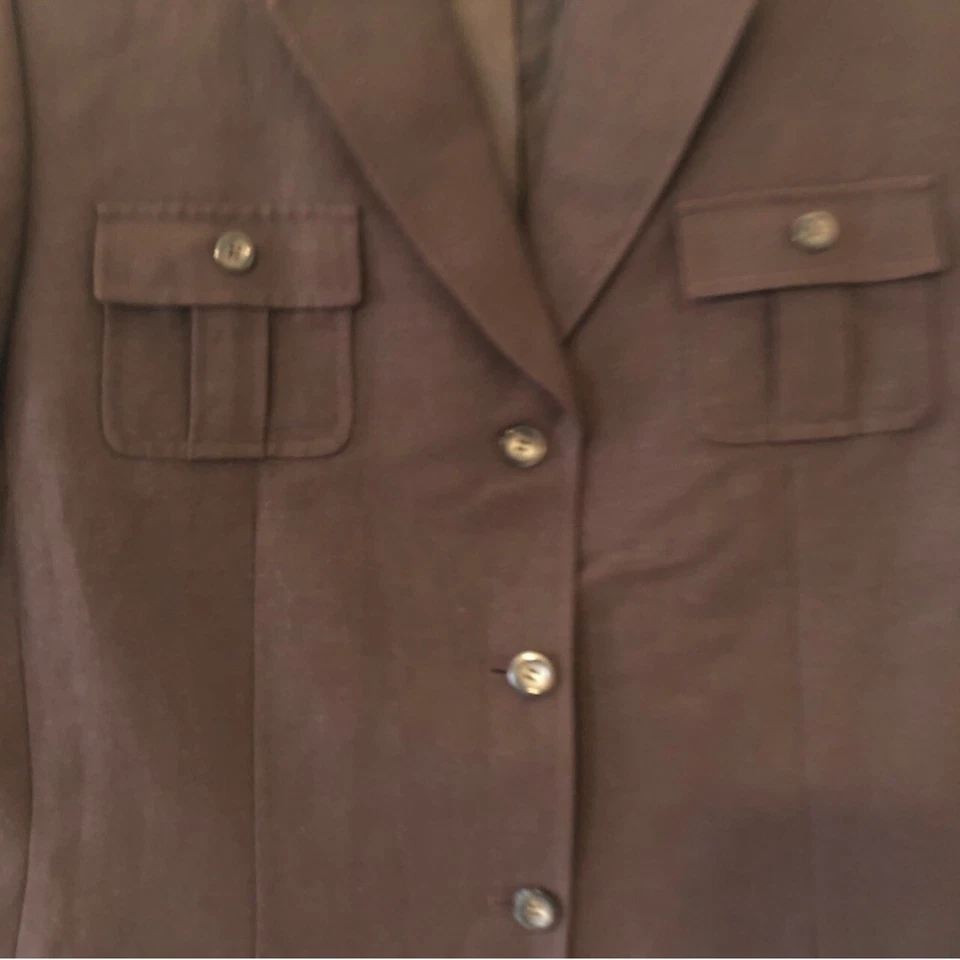 TAHARI Lino BLAZER Chaqueta Carrera Marrón Talla 16 Foto 3 de 4