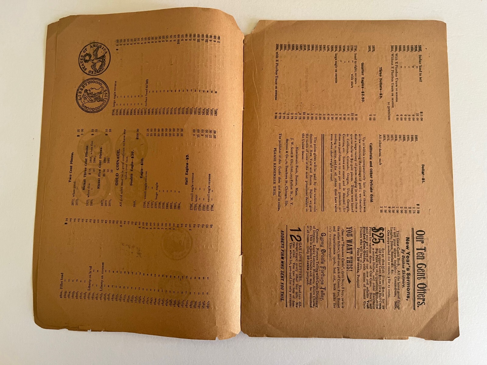 c. 1884 ~ The Imperial COIN and STAMP Value Book, ad for MAGIC MADE EASY antique