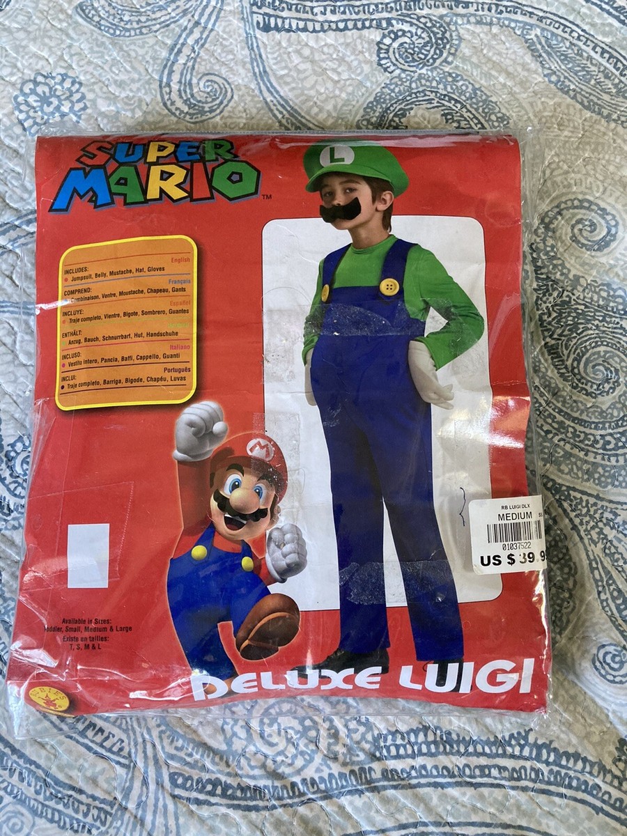 Rubies Youth Deluxe Luigi Costume Super Mario Nintendo Size Medium