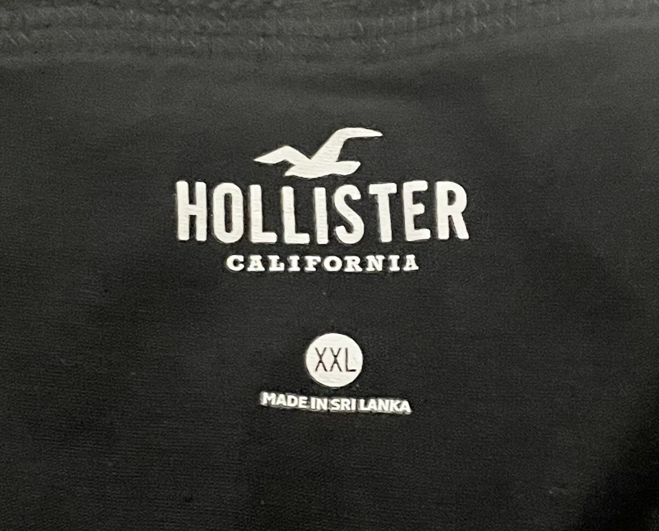 Roupa íntima masculina boxer longa Hollister tamanho XXL nova sem etiquetas preta com costura interna rosa 6” - Imagem 3 de 4