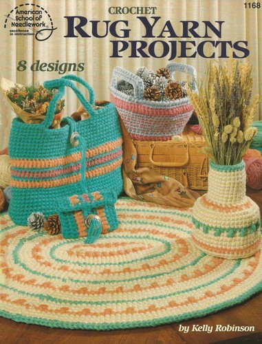 Rug Yarn Projects Crochet Mini Purse Basket Oval Rug Vase Southwest Basket NEW - Picture 1 of 2
