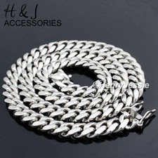 30"MEN 316L Stainless Steel 14mm Silver Miami Cuban Link Chain Necklace N154