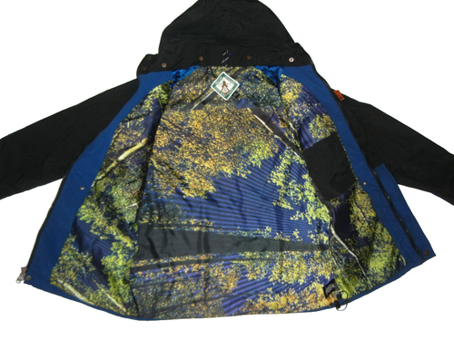 VOLCOM COSTA MESA Blue/Black Nylon RAIN JACKET Surf Windbreaker Hike Coat Men M - Picture 8 of 9