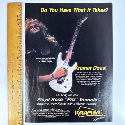Kramer Guitars Andy Timmons Danger Danger Original Magazine Print Ad