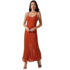 ASTR the Label Maxi Dress Telma Ribbed Knit Rust Sz L Boho Gypsy Cottagecore