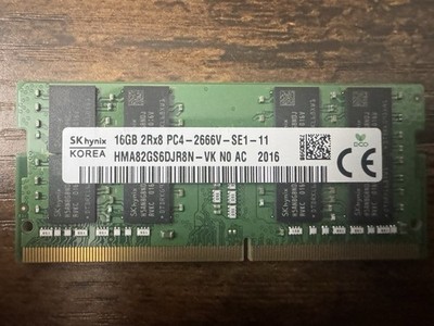 SK hynix 16GB DDR4 2666MHz SODIMM Laptop RAM PC4-21300 2Rx8 HMA82GS6DJR8N-VK