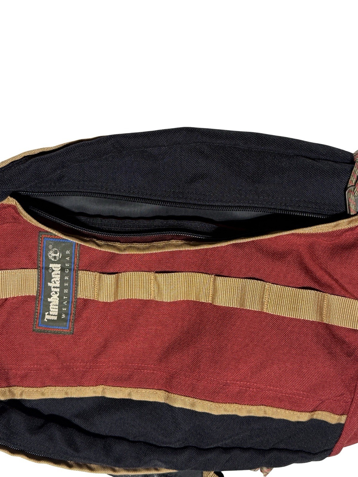 Vintage Timberland Weathergear Backpack - Red/Black/Tan image 4