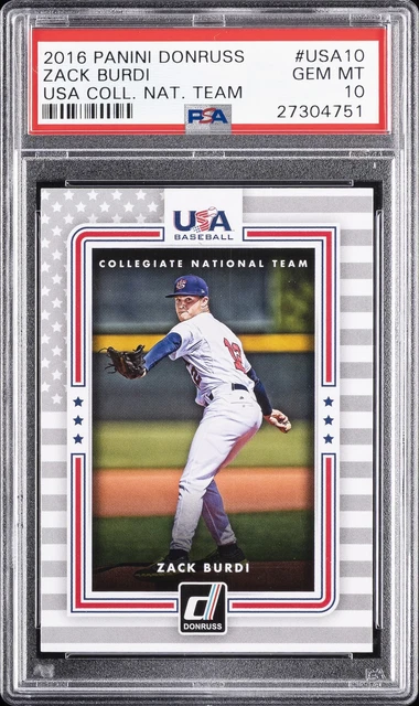 2016 Panini Donruss USA Collegiate National Team #USA10 Zack Burdi PSA 10