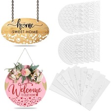 22pcs Welcome Stencils for Painting on 5.91 inches x 11.81 inches, White