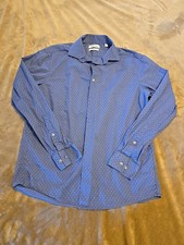 Calvin Klein Long Sleeve Shirt Size Medium Slim Fit Stretch Button Pre-owned