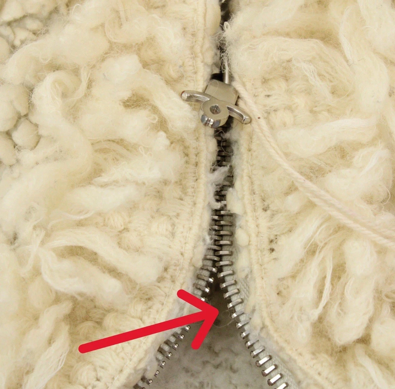 Cappotto CHANEL panna tweed e finto shearling full zip FR 36