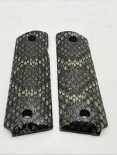 Full Size Ambi Cut 1911 Grips Wrapped In Western Diamondback Rattlesnake Skin
