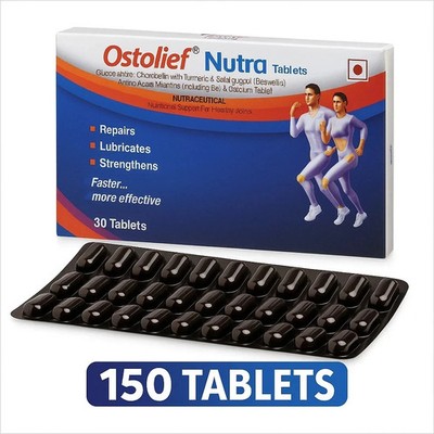 Pack of 5 Charak Ostolief Nutra 150 Tabs for Joint & Bone Health & Mobility