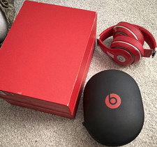 Beats by Dr. Dre Studio B0500 Red Over-Ear Headphones with Case and Cables