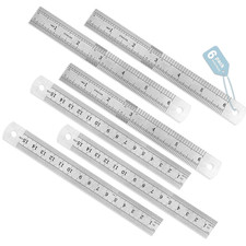 6 Pack Heavy Duty 6 INCH 15 CM Steel Ruler Set