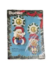 Vintage 1994 Bucilla Felt Mr Mrs Claus Doorknob Cover Kit 83124 New Sealed