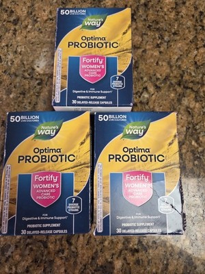 Nature s Way Fortify Optima Womens Probiotic 50 Billion CFU 30Ct 3Pk Exp 7/26