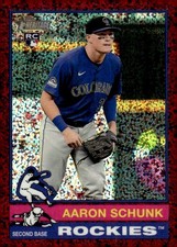 2025 Topps Heritage #90 Aaron Schunk Chrome Pink Sparkle Refractor