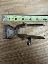 Vintage Blue Grass Chrome Barber Manual Hand-Held Hair Clipper Shears Trimmer 6”