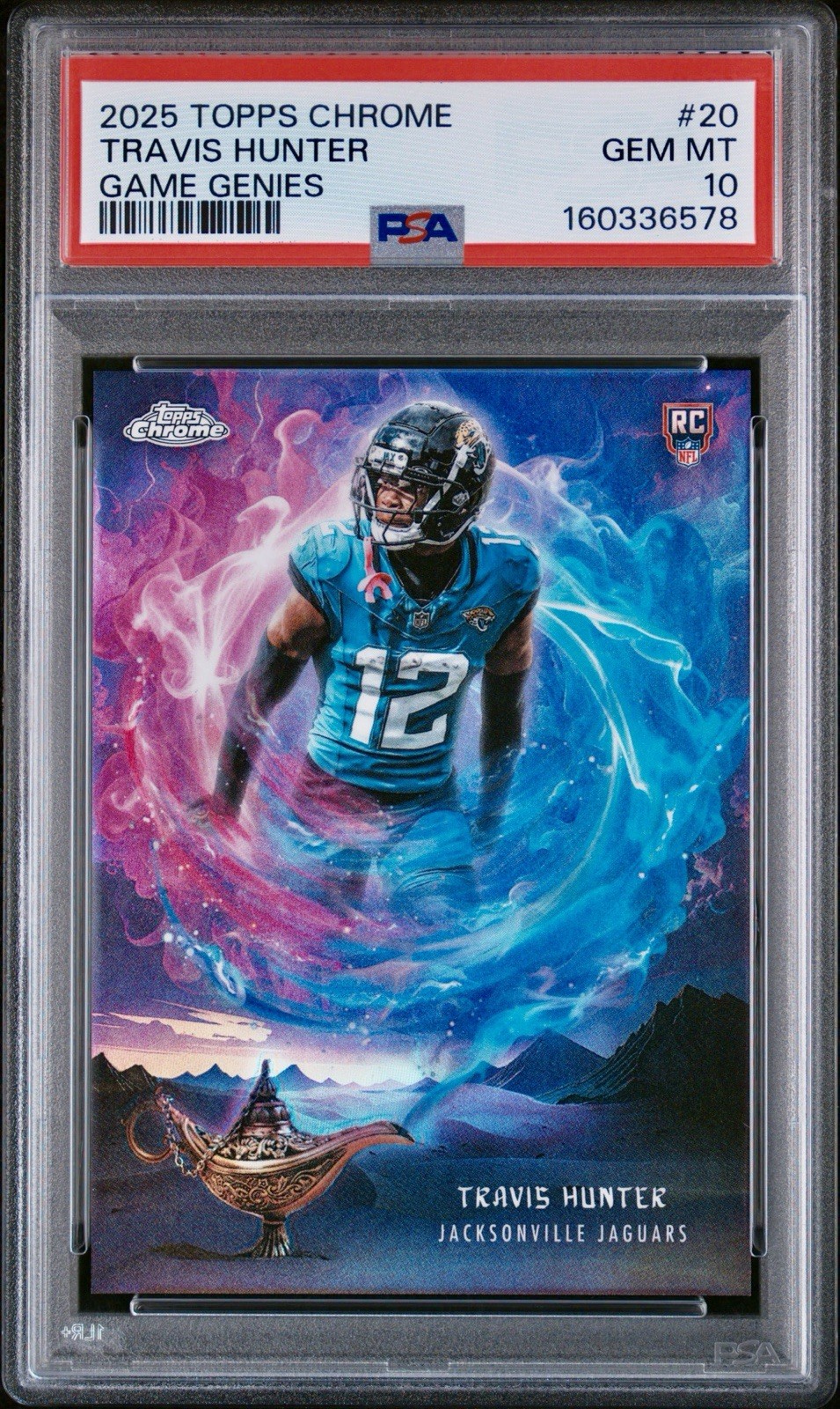 2025 Topps Chrome NFL Travis Hunter Rookie GAME GENIES! PSA 10 -POP 5! JAGS 🏈🔥