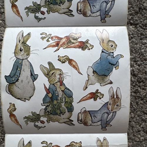 HTF Colorbok Peter Rabbit Beatrix Potter Sticker roll rare stickers- 50 ...