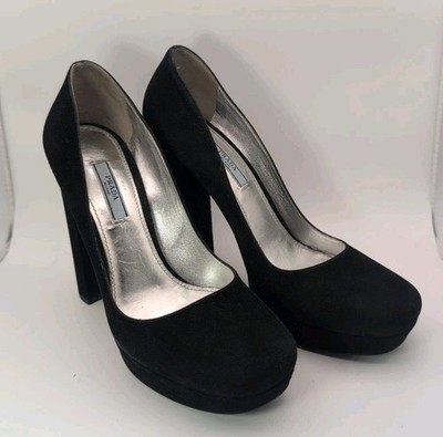 Women's Prada Platform Suede Calzature Donna Chunky Heel Sz 40/9
