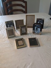 9 Small Gold/ Silver Tone Photo Frames, Assorted Styles And Sizes