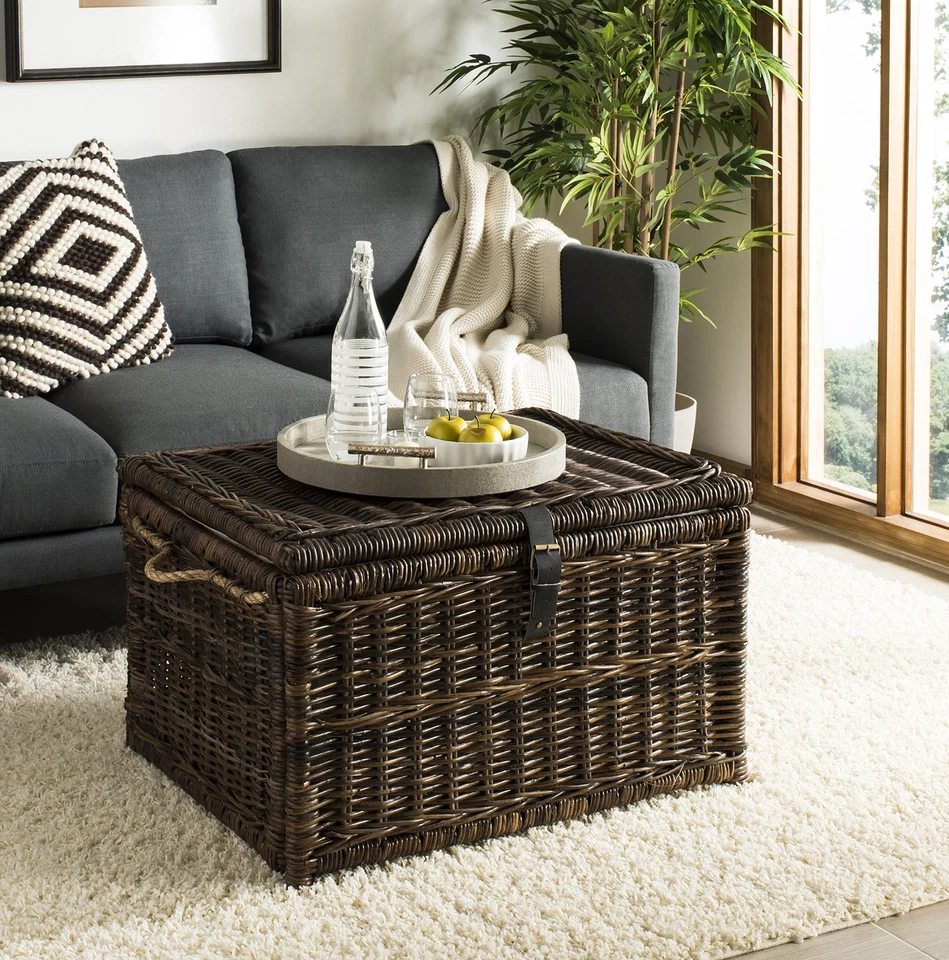 HPM9001B Caden 30" Wicker Storage Trunk, Collapsible for flat storage, Rattan... - Image 3 of 4