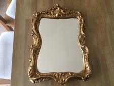 Antique Mirror Rococo Style Gold plaster Ornate Mirror 20x14 Glass in VGC