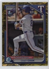 2024 Bowman Draft Chrome Yellow Lunar Crater Refractor /75 Casey Cook 6o3